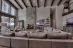 Large stone fireplace to cozy up around and watch your favorite movie 